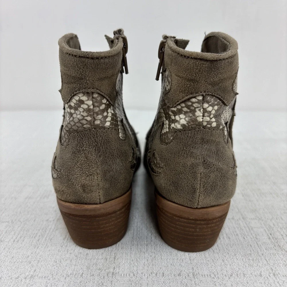 Very G Women's Snakeskin and Faux Leather Ankle Bootie Cowgirl Festival‎ Size 6